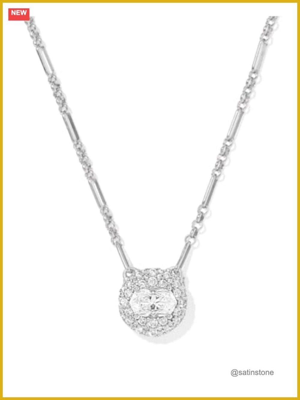 Kendra Scott Bella Short Pendant Necklace Cubic Zirconia Gold Plated